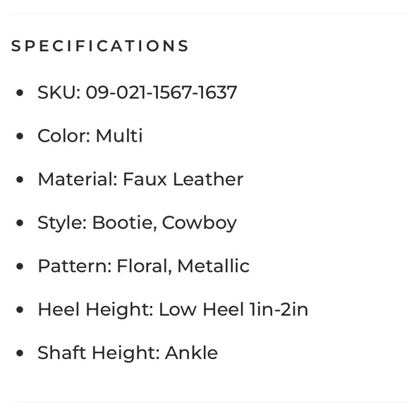 Roper Ingrid Multicolor Floral Ankle Boots in Black Size 8 - Picture 15 of 15